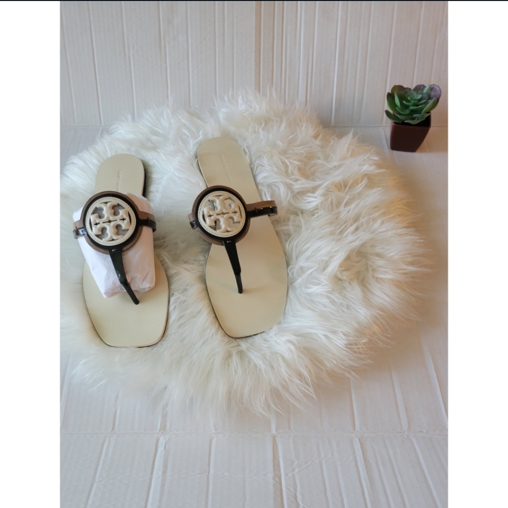 *SOLD*                                Tory Burch Cream Bombe Miller Thong Sandal - Picture 2 of 4